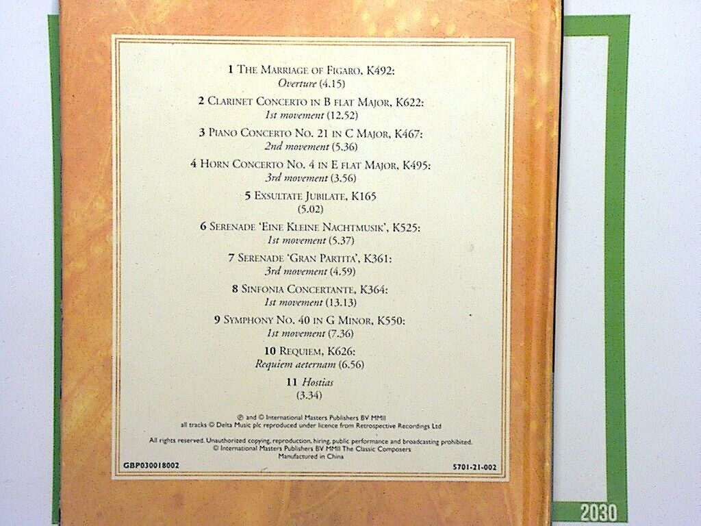 The Classic Composers	Mozart Musical Masterpieces Book & CD Nr Mint