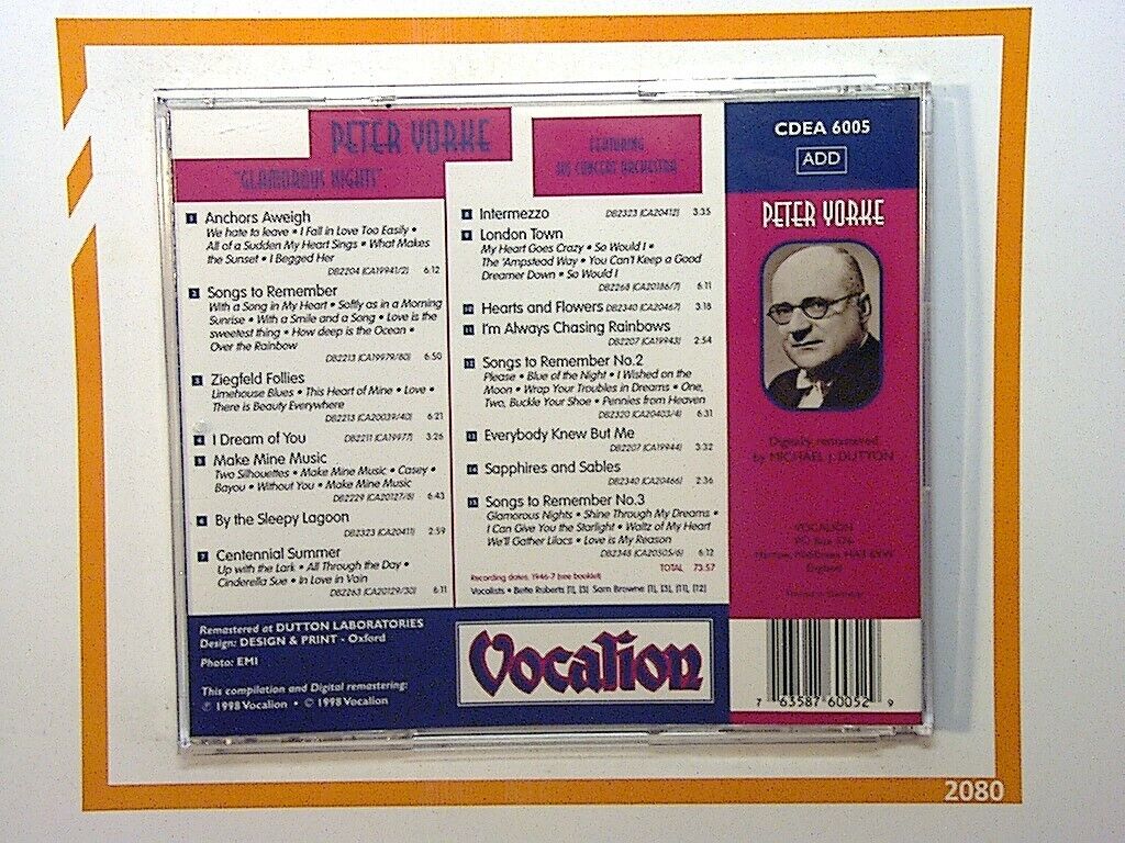 Peter Yorke - Glamorous Nights Vocation CD Mint