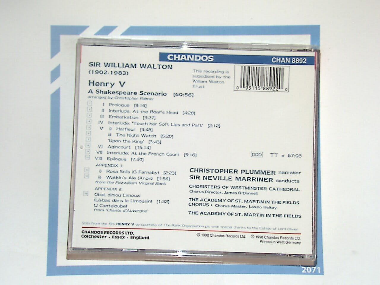 Sir William Walton's Film Music, Vol. 3 (1990) Mint Sir Neville Marriner