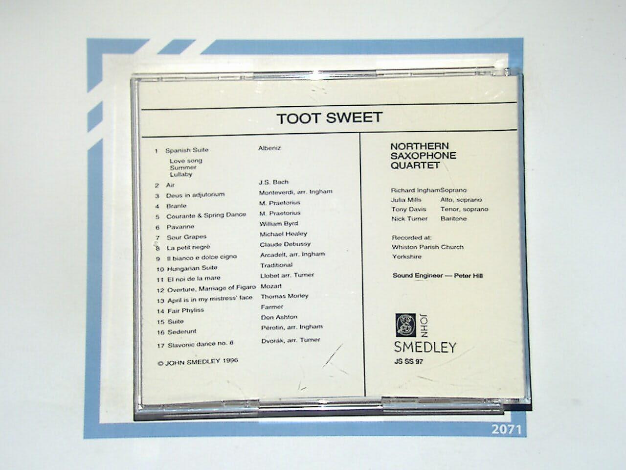 Northern Saxophone Quartet	Toot Sweet CD Nr Mint