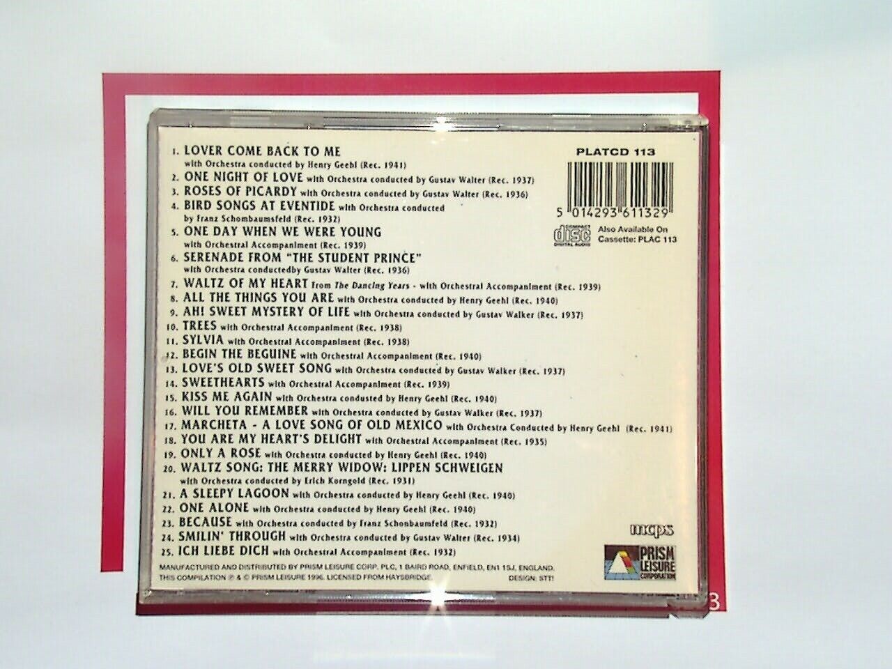 Richard Tauber	The Voice of Romance: 25 Golden Memories CD Mint