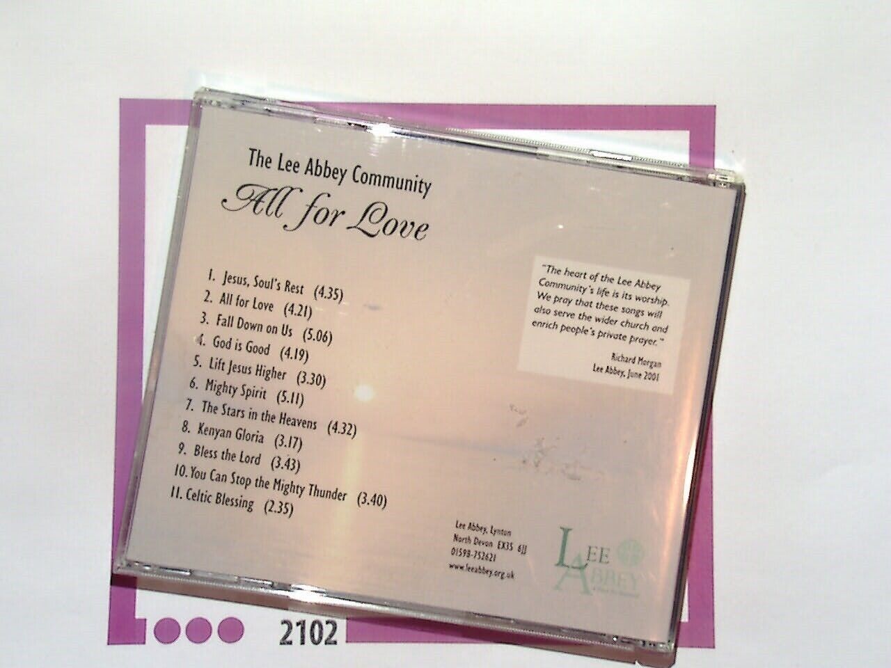 The Lee Abbey Community	All For Love CD Mint