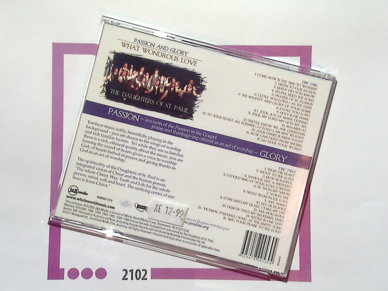 The Daughters of St Paul	Passion and Glory - What Wondrous Love  CD Mint