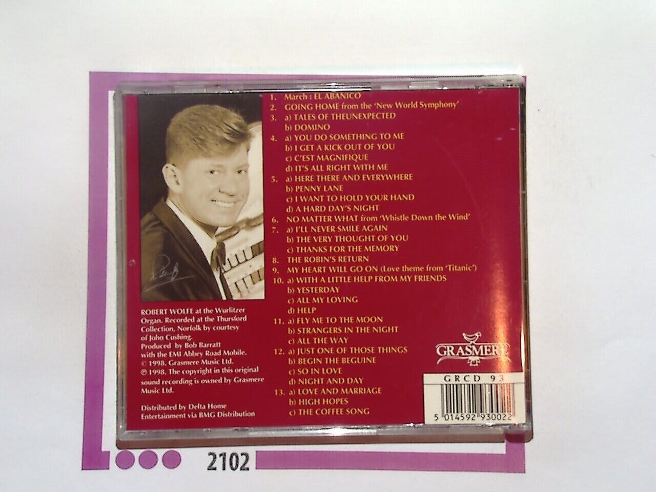 Robert Wolfe	Thanks for the Memory  CD Mint