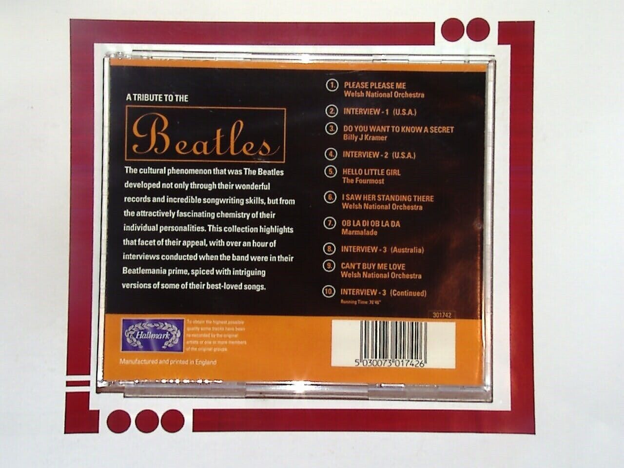 Tribute to the Beatles CD VGC