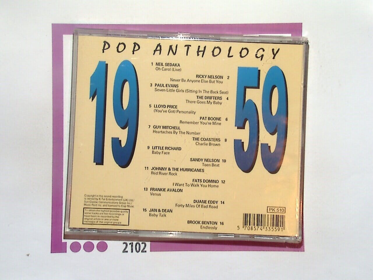 Various Pop Anthology 1959 CD VGC