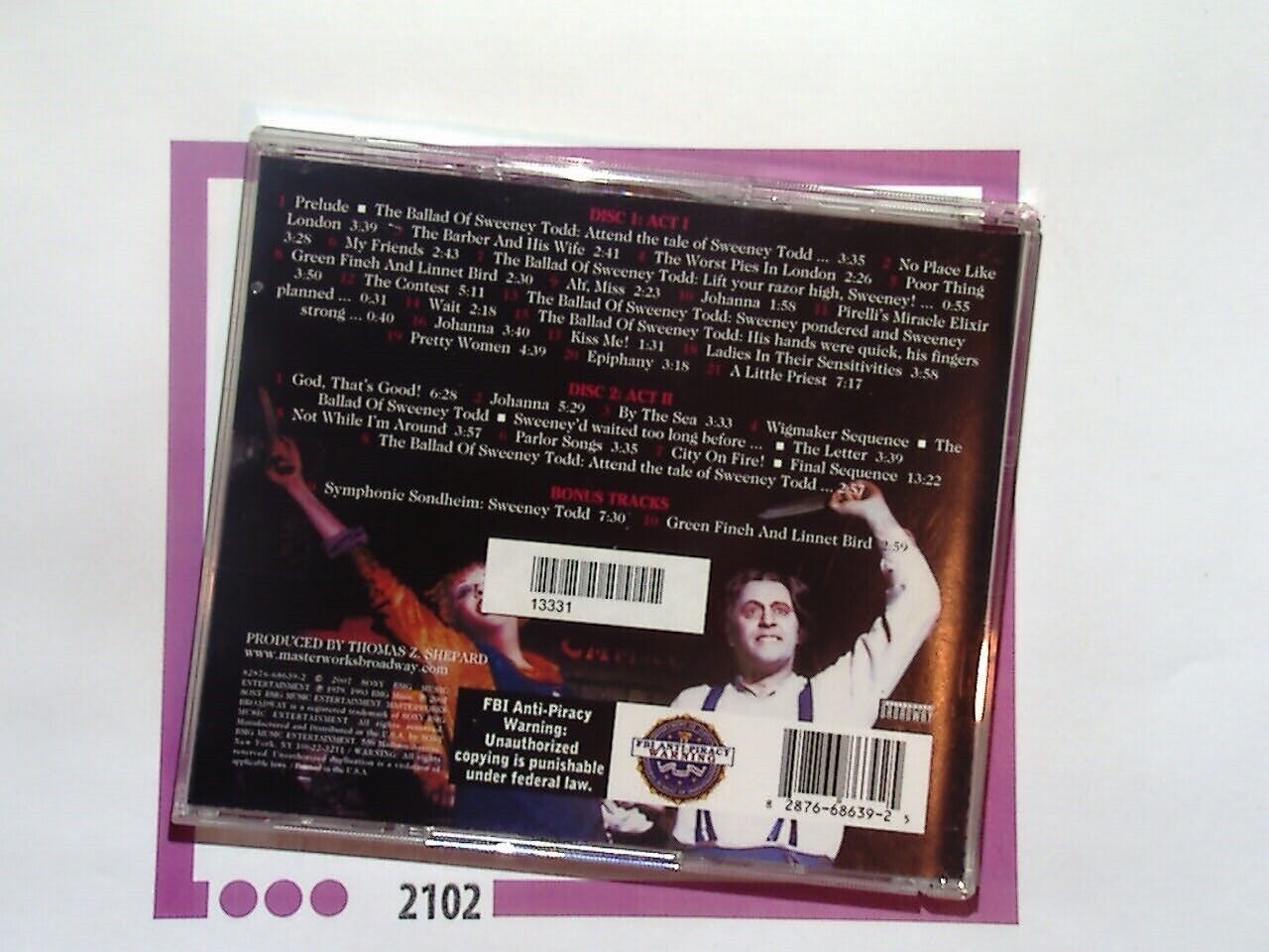 Stephen Sondheim	Sweeney Todd Extra Tracks, Remastered 2CD Nr Mint