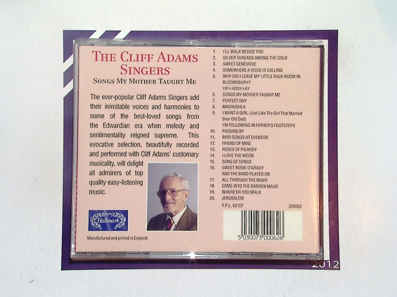 Songs My Mother Taught Me by The Cliff Adams Singers CD Mint