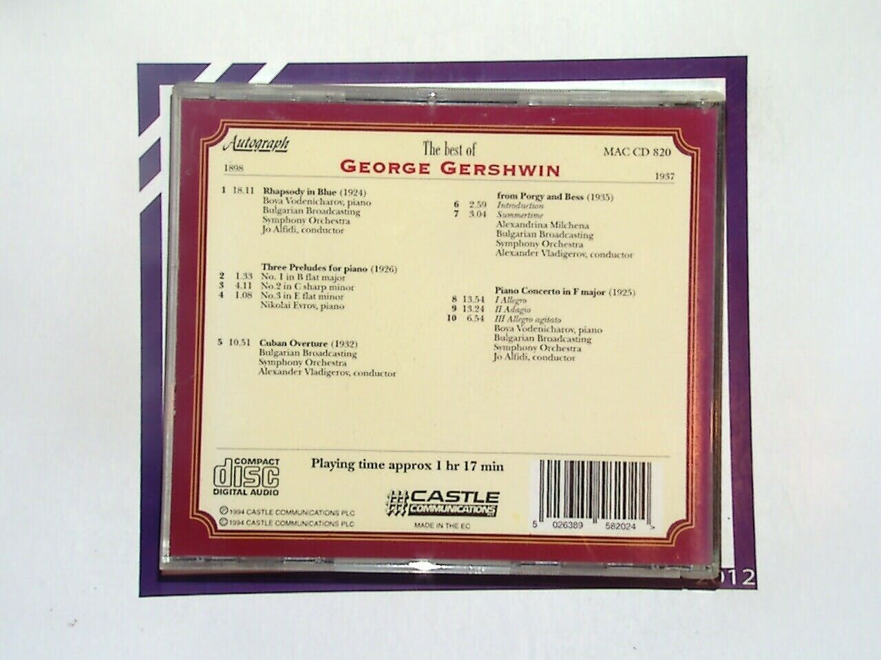 The Best Of George Gershwin CD VGC