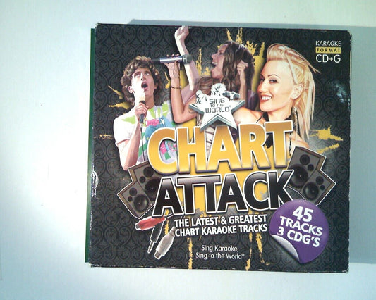 Sing To The World Karaoke - Chart Attack (3 CD+G Set) VGC