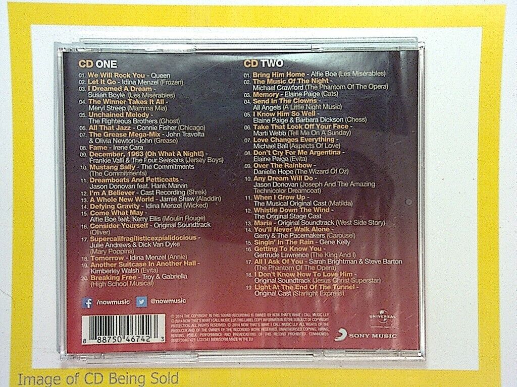 Various Artists	NOW That's What I Call Musicals (2014) 2CD Nr Mint