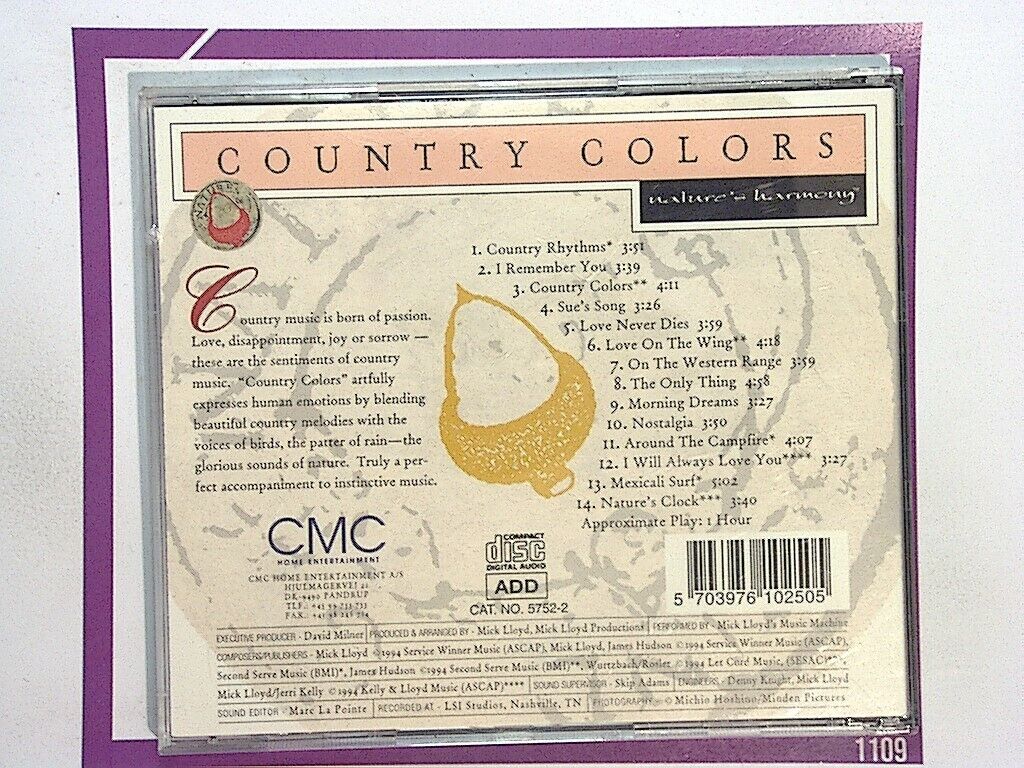 Mick Lloyd's Music Machine	Country Colors Nature's Harmony CD Mint