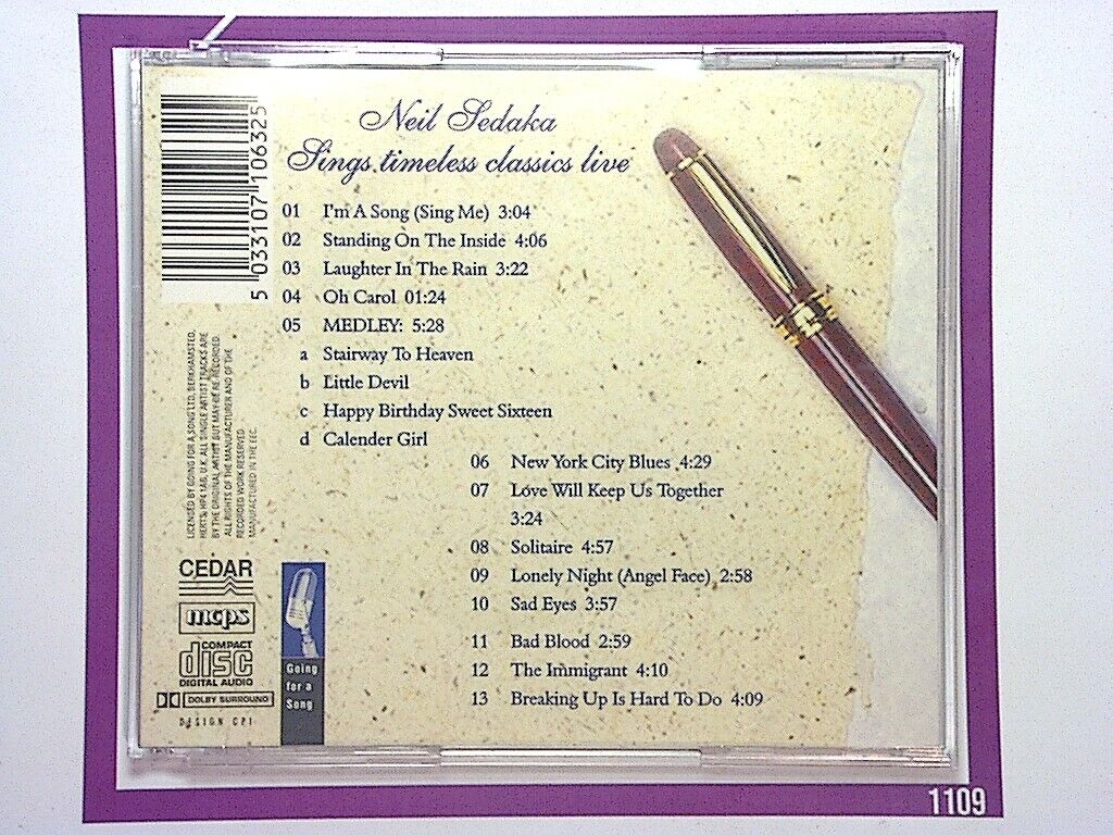 Neil Sedaka 	Timeless Classics - Live [Us Import] CD Nr Mint (Gift Option)*