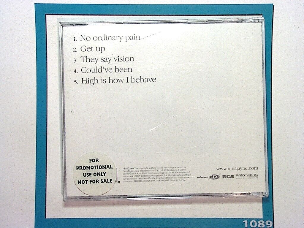 Nina Jayne	No Ordinary Pain Promo Ep CD Nr Mint (Gift Option)*