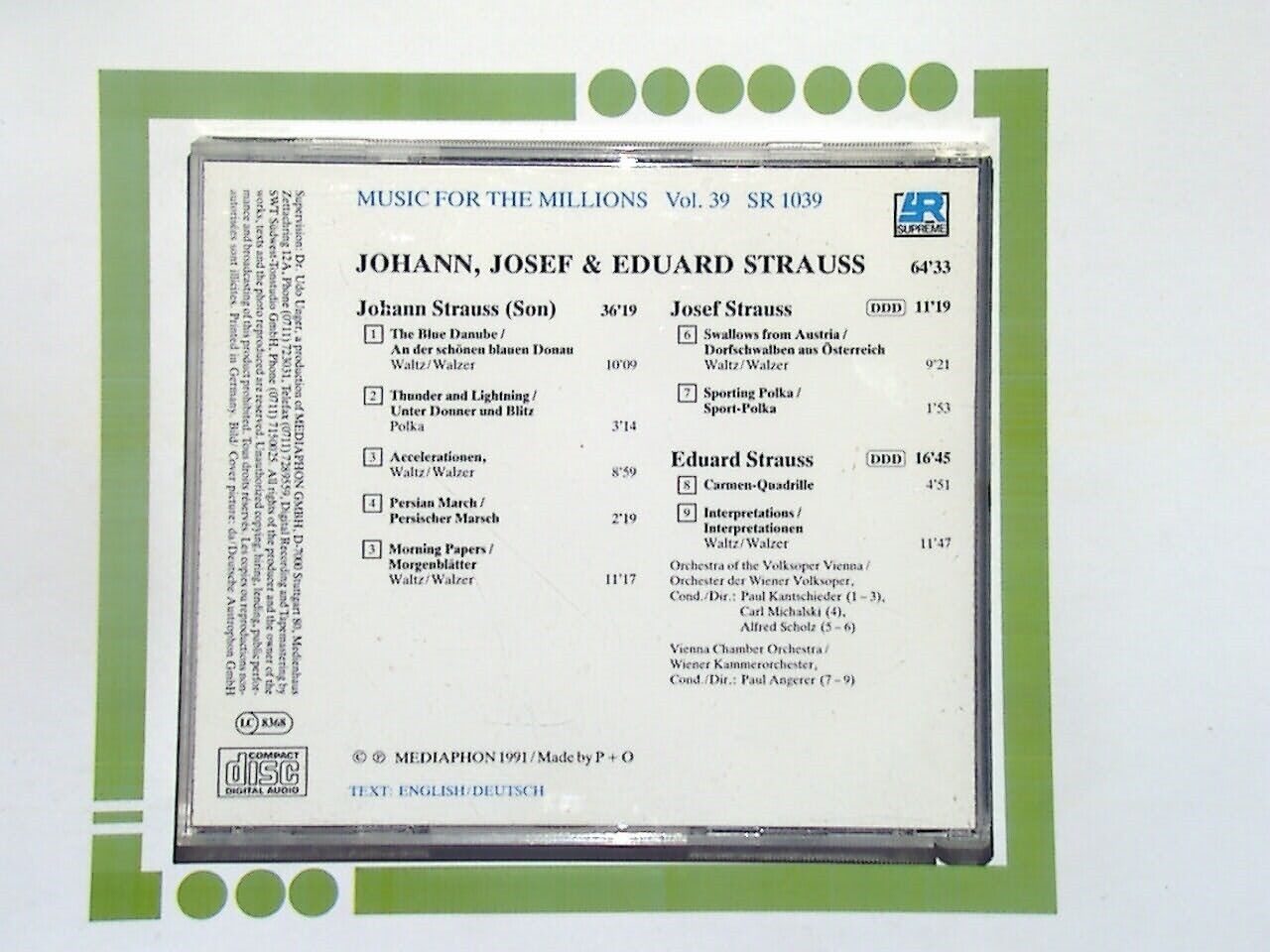 Music For The Millions Vol. 39	Strauss CD Mint