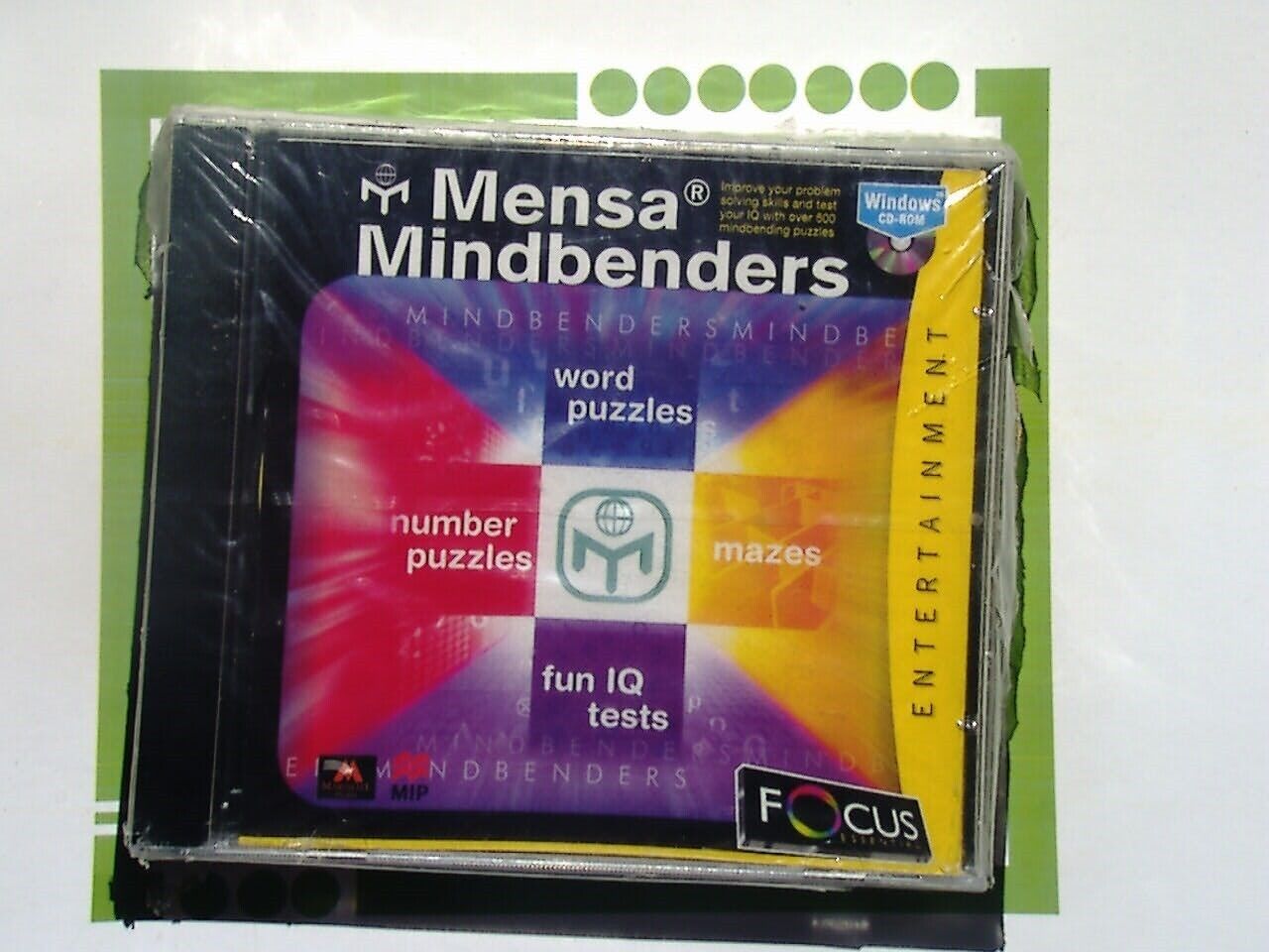 3 Focus Media CD-Roms Mensa Mindbenders / Ultimate Challenge / Kids CD NEW