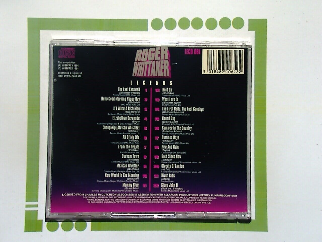 Roger Whittaker	Legends CD Nr Mint