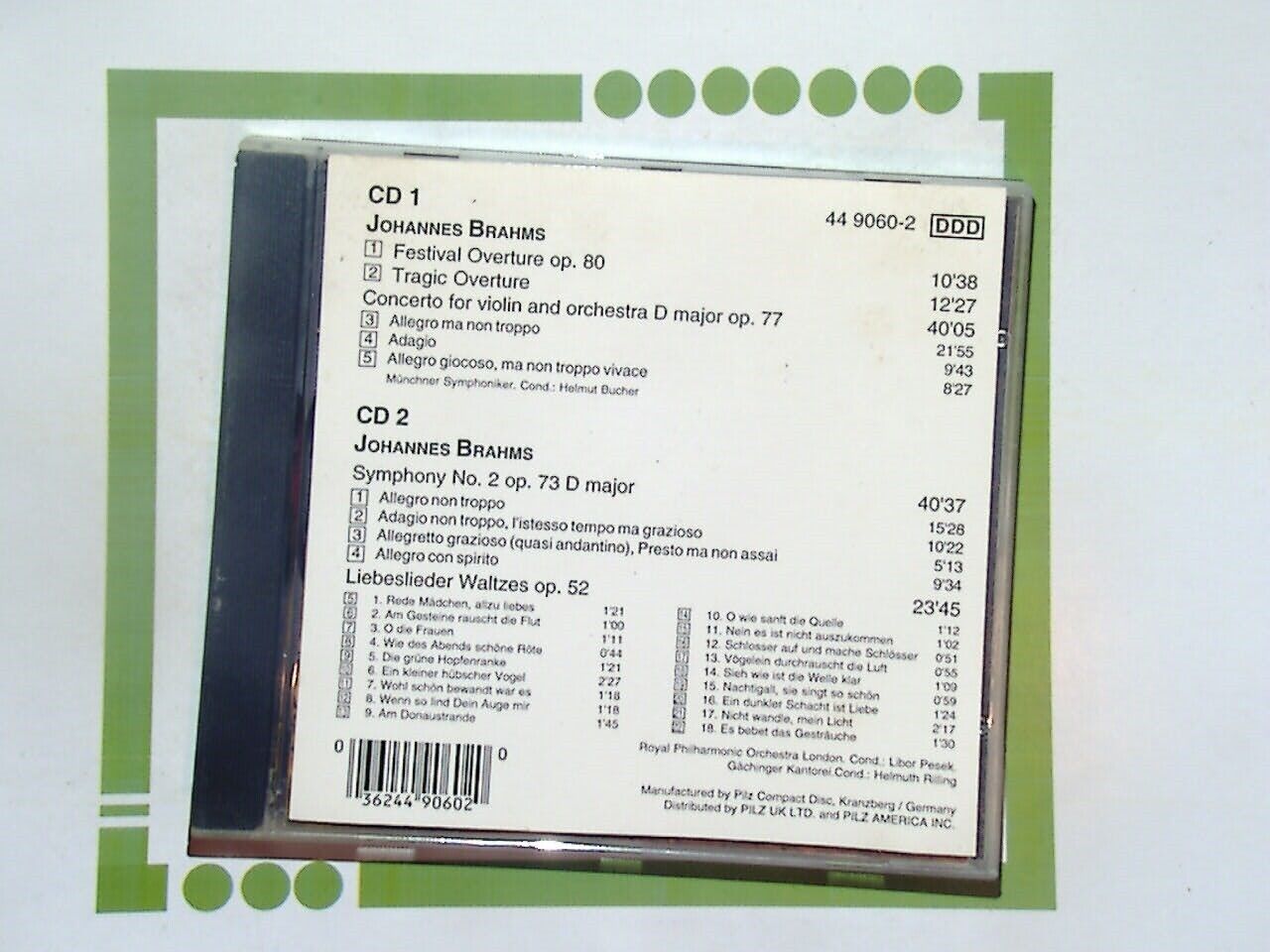 Munchner Symphony, Helmut Bucker	Brahms: Festival & Tragic Overtures  CD Mint