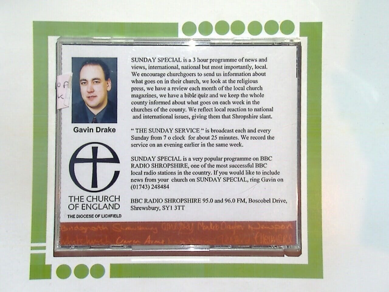 The Sunday Service 	From St. Giles Church, Badger CD Mint