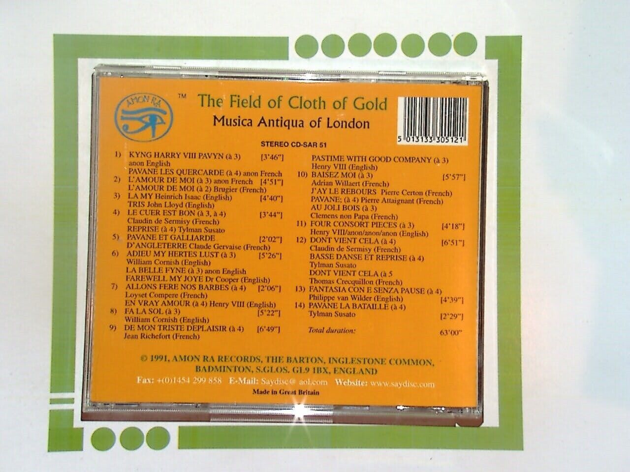 Musica Antigua of London	The Field of Cloth of Gold  CD Mint