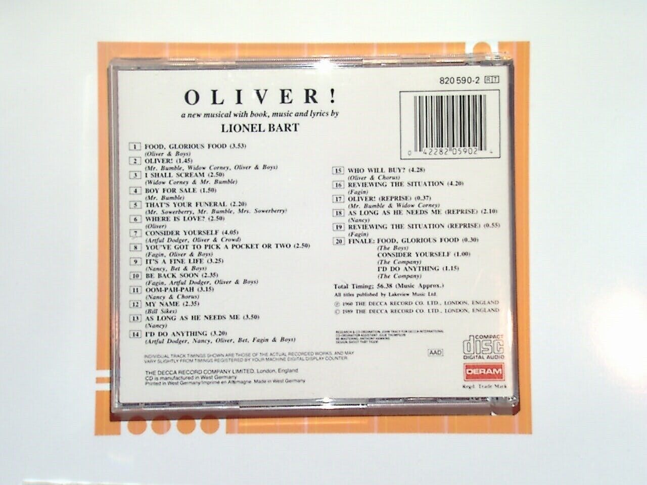 Oliver! (1960 London Cast) Ron Moody Georgia Brown CD Nr Mint