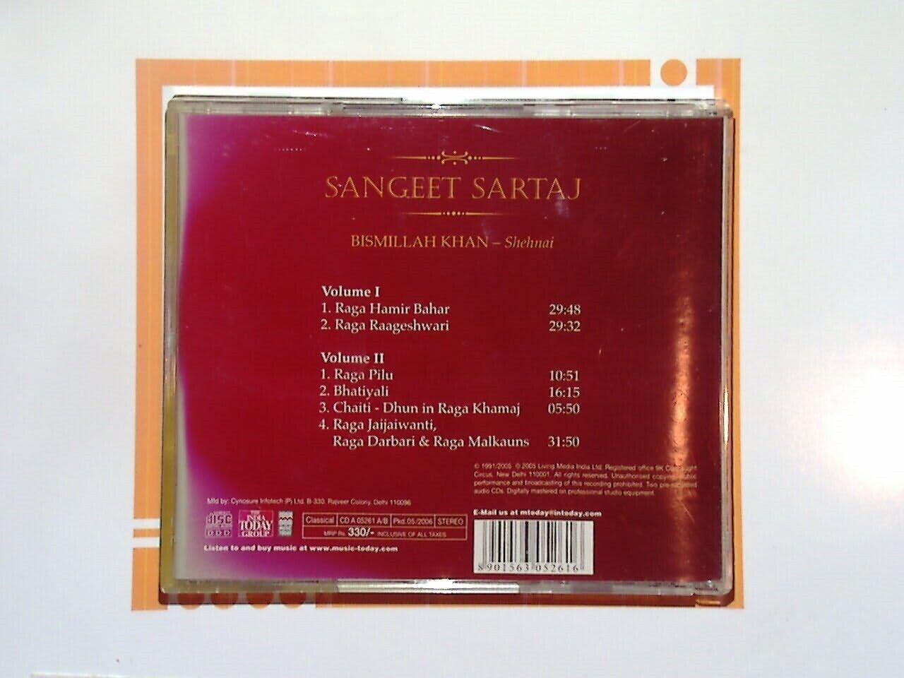 Sanjeet Sartaj	Bismillah Khan  2CD Nr Mint
