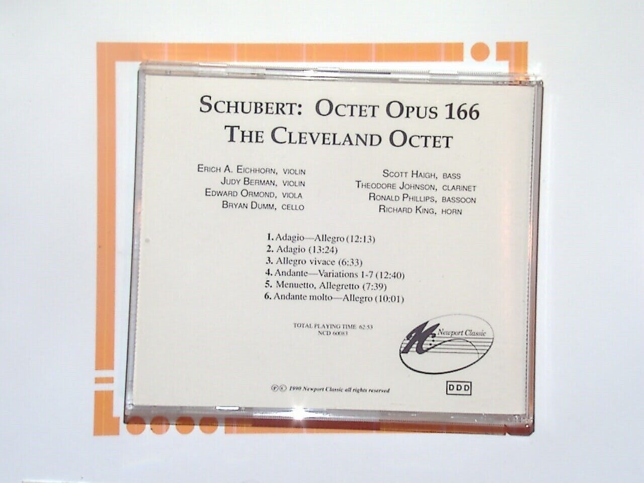 The Cleveland Octet	Schubert: Octet Opus 166 CD Mint