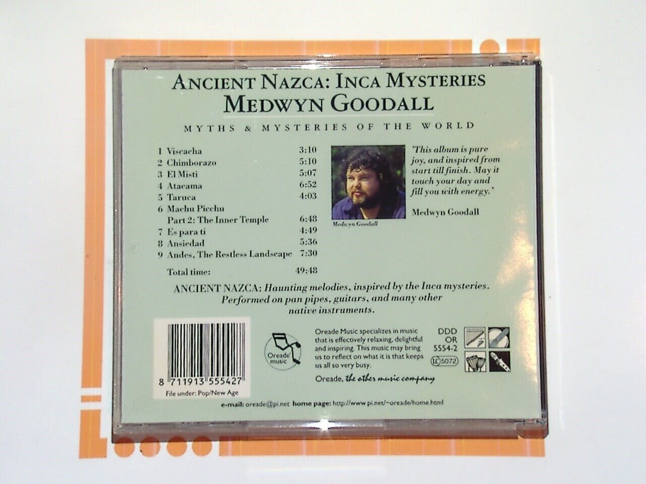 Medwyn Goodall	Ancient Nazca: Inca Mysteries CD Mint