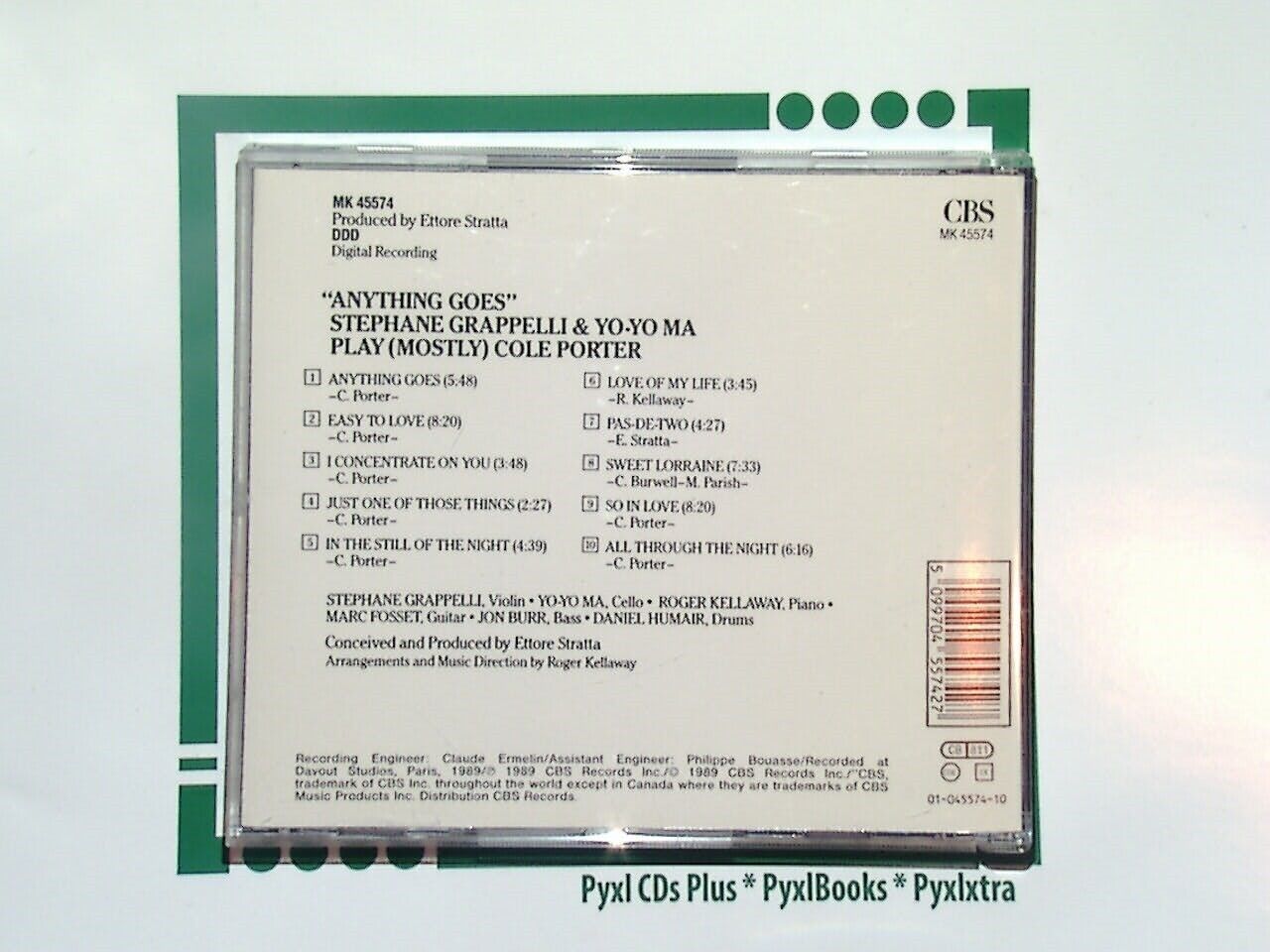 Stephane Grappelli & Yo-Yo Ma - Anything Goes Cole Porter CD Mint