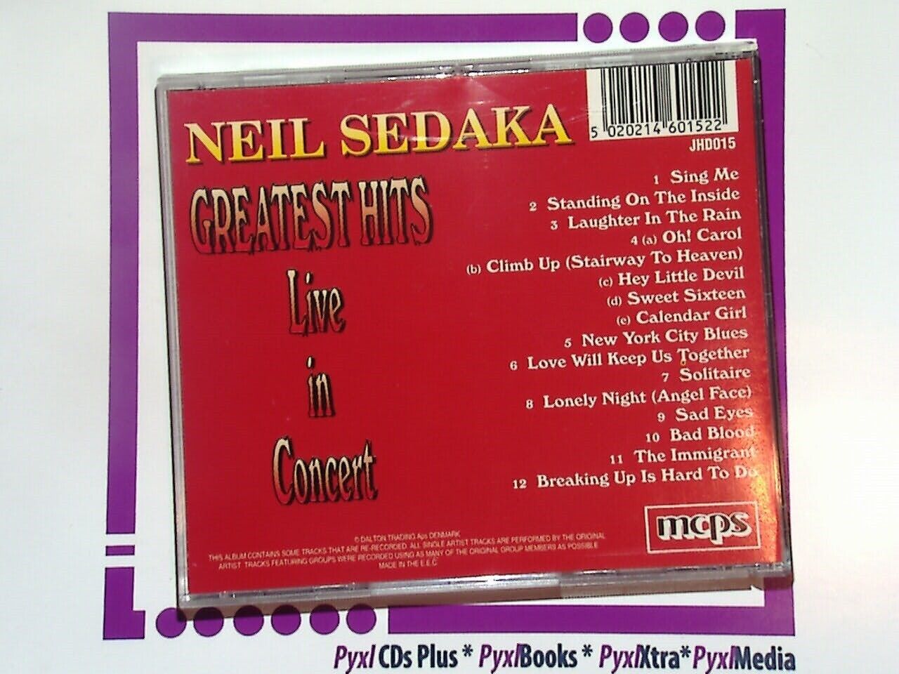 Neil Sedaka - Greatest Hits - Live In Concert CD Mint
