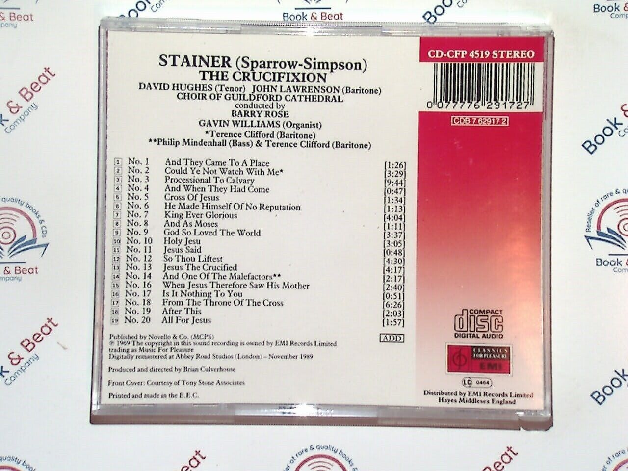 Stainer : The Crucifixion - Guildford Cathedral Choir, David Hughes etc CD Mint