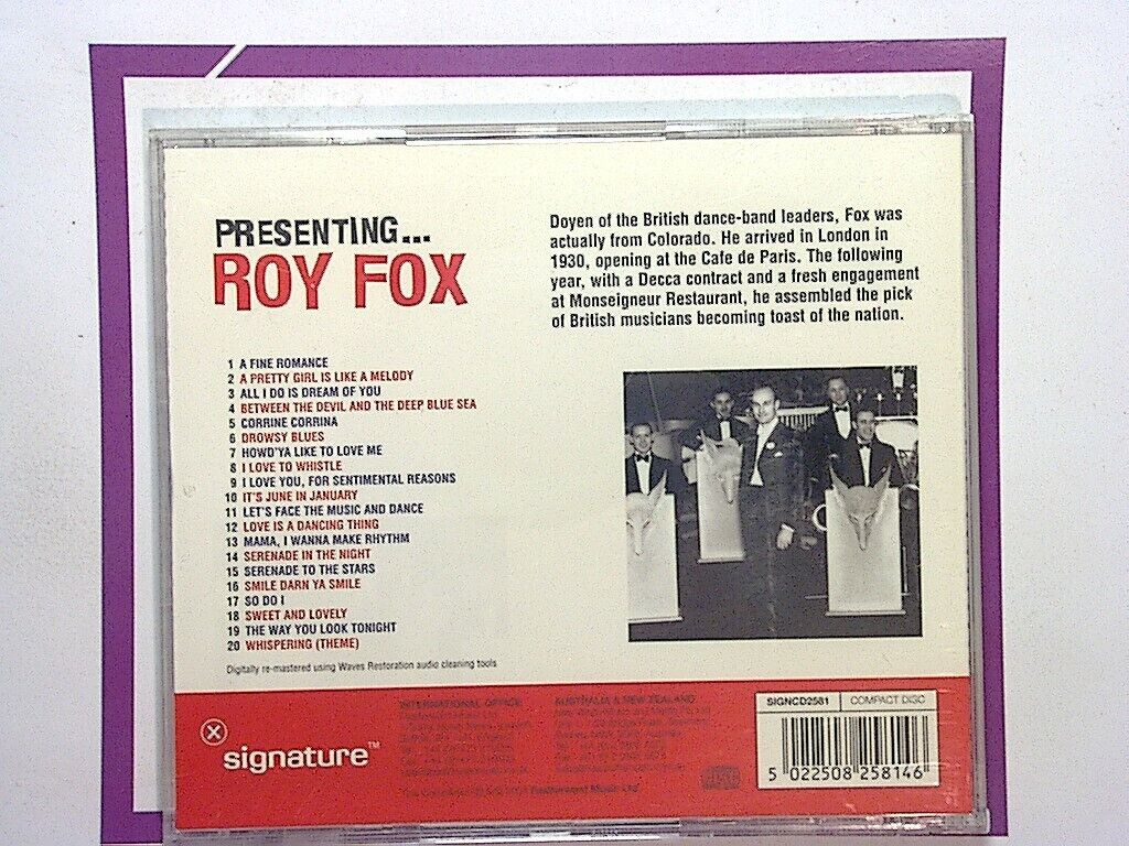 Presenting ... Roy Fox Cd mint