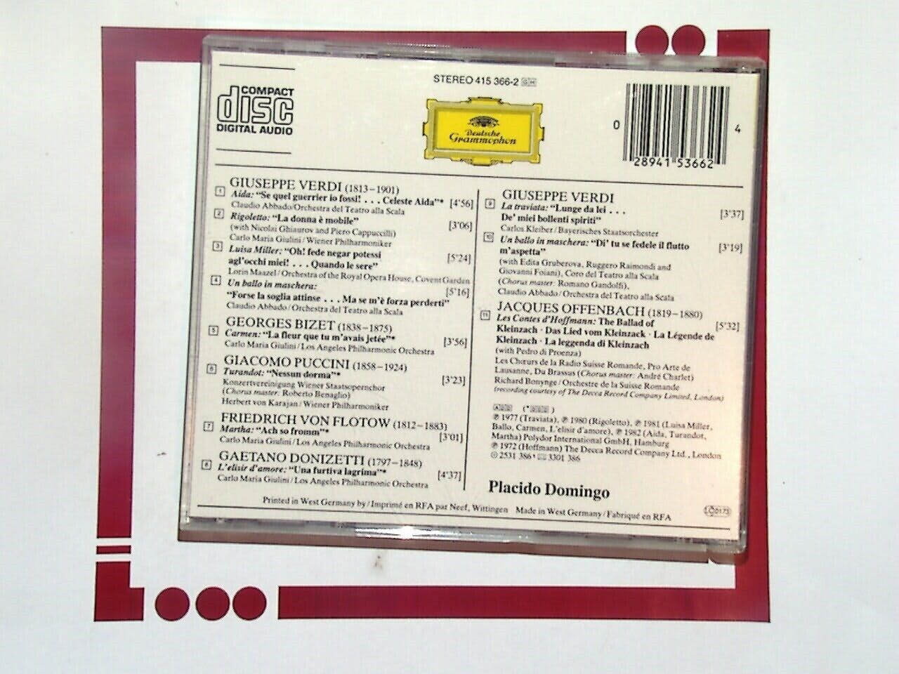 Placido Domingo	Domingo - The Best of  CD VGC