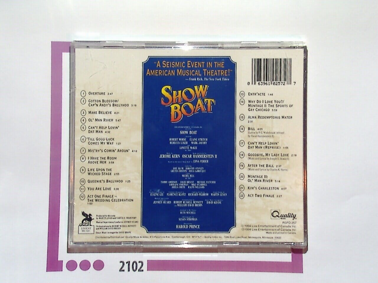 Showboat	World Premiere Cast Recording  CD  Like New