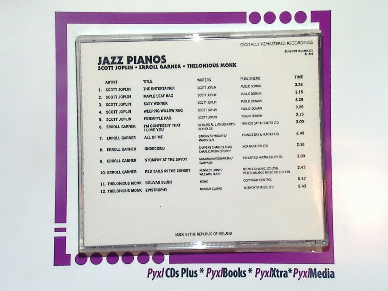 The Sunday Times Music Collection	Jazz Piano CD Mint