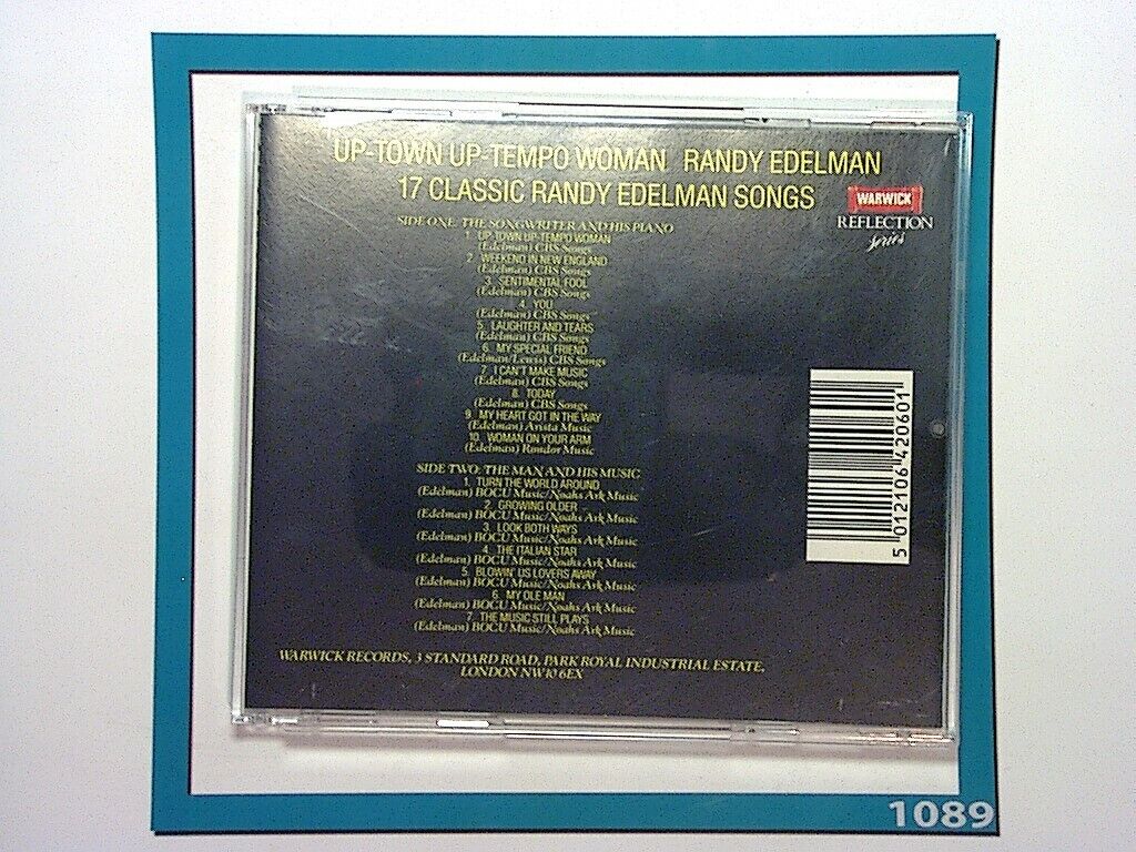 Randy Eldeman	Up-Town Up-Tempo Woman CD Mint (Gift Option)*