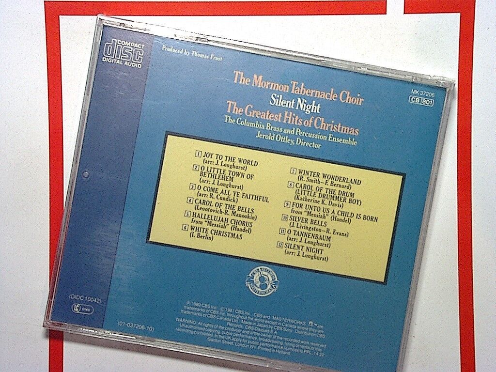 The Mormon Tabernacle Choir	Silent Night Greatest Hits Of Christmas CD Mint