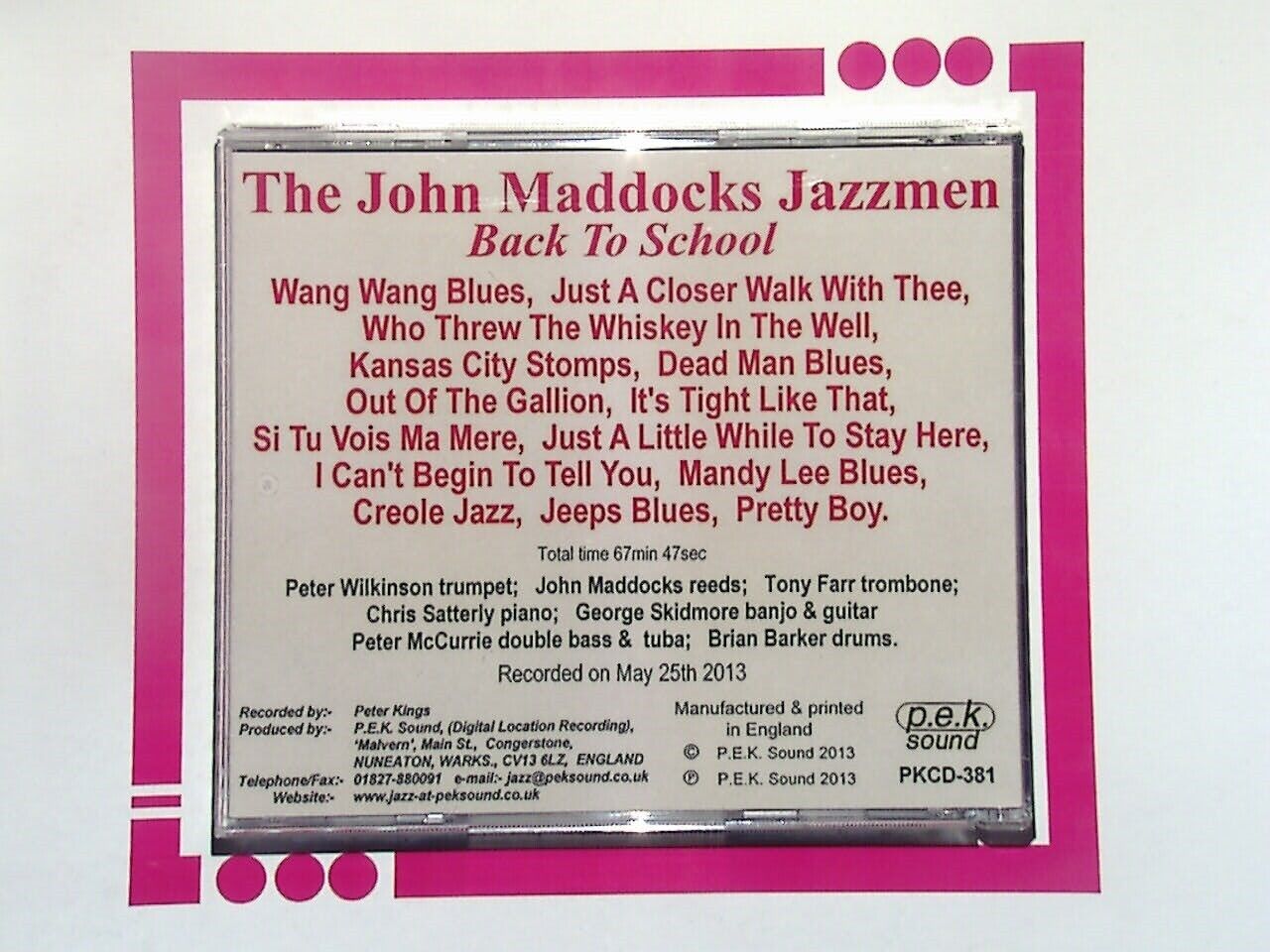 The John Maddocks Jazzmen	Back To school! CD Nr Mint