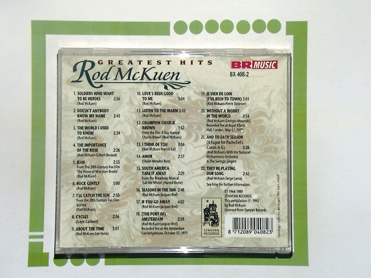 Rod McKuen	Greatest Hits: Without A Worry In the World  CD Mint
