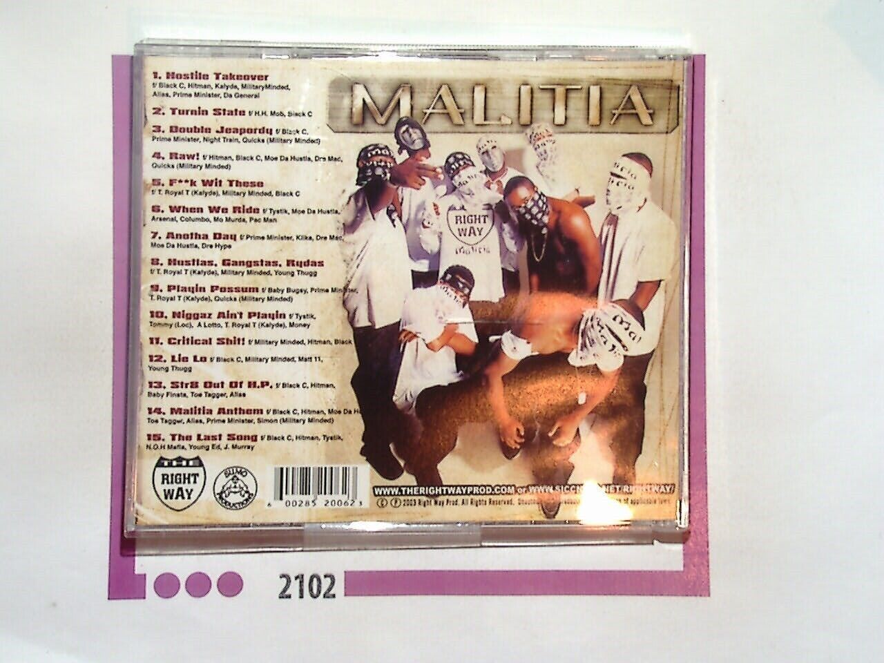 Rightway Militia	R.B.L. Posse Presents Malitia Muz CD Mint