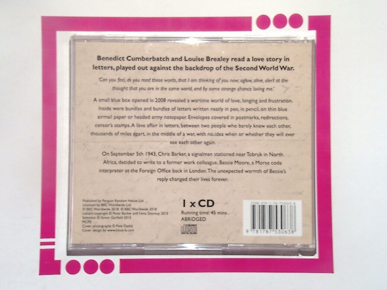 My Dear Bessie: A Love Story in Letters: A BBC Radio 4 adaptation Audio CD Mint