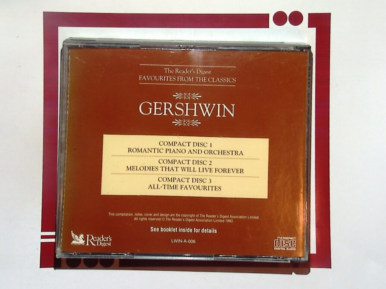 Reader's Digest Favourites From The Classics	Gershwin 3CD Nr Mint