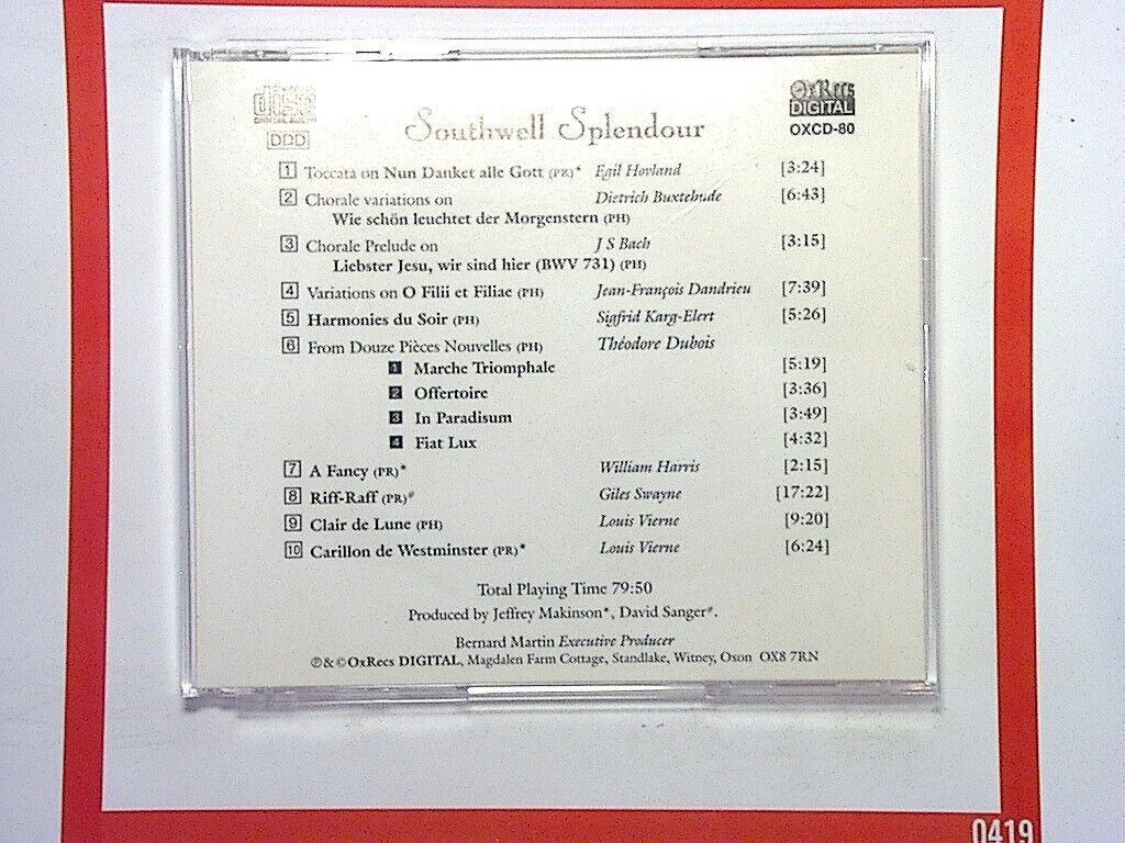 Southwell Splendour	Paul Hale & Philip Rushforth CD Nr Mint