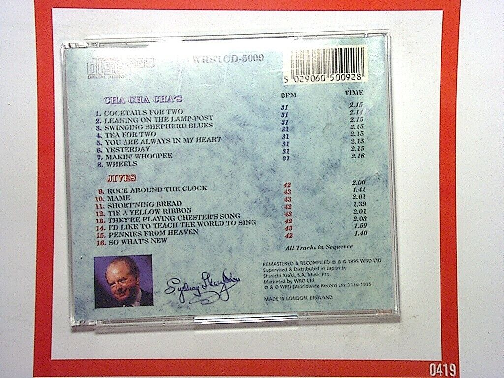 Sydney Thompson & His Orchestra	Cha Cha Cha's & Jives Ballroom CD Mint