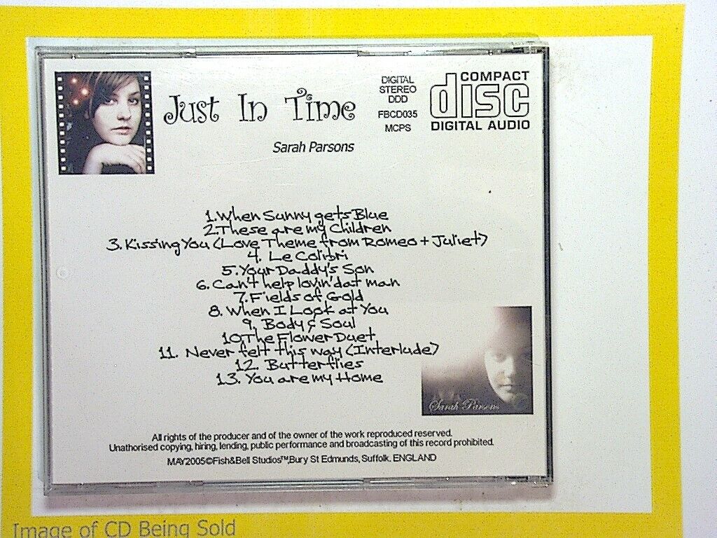 Sarah Parsons	Just In Time CD VGC