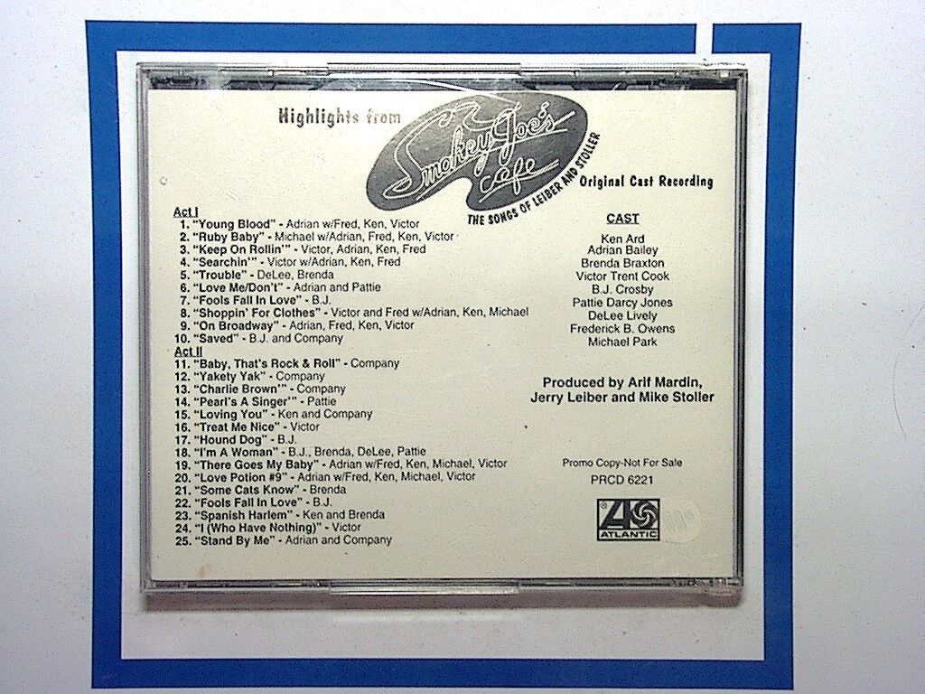 Songs Of Leiber And Stoller - Highlights From Smokey Joe's Cafe CD Mint