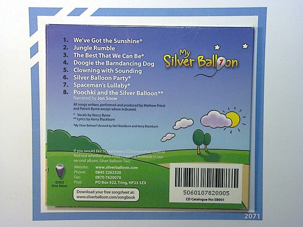 My Silver Balloon 1	Your Child's Name In Music 'Grace' 0-7+ CD Nr Mint