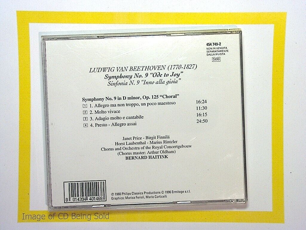 Royal Concertgebouw Orchestra	Beethoven: Symphony No. 9 "Ode To Joy" CD mint