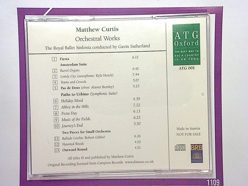 Matthew Curtis	Orchestral Works Royal ballet Sinfonia CD VGC (Gift Option)*