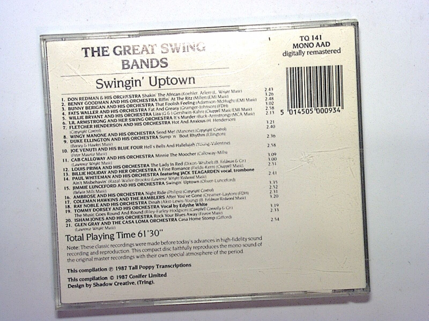 The great swing bands, Swingin' Uptown CD Mint